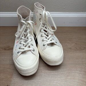 Converse Chuck Taylor All Star Lift Platform 'Embroidered Floral - Egret'